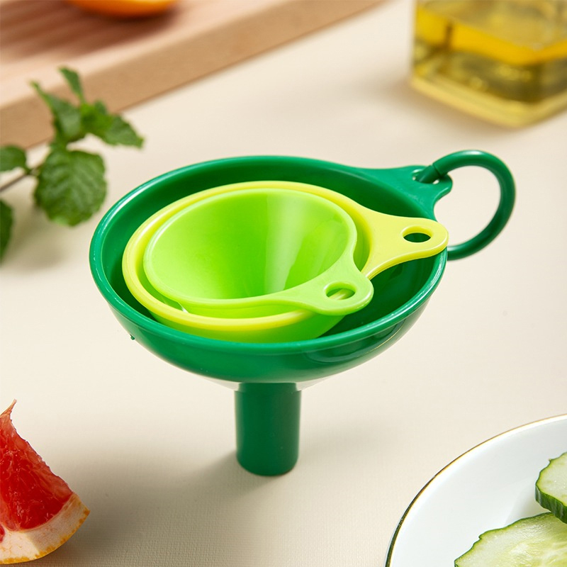 Home Cooking Oil - 3Pcs Set Kitchen Funnel Dispenser Multifunctional