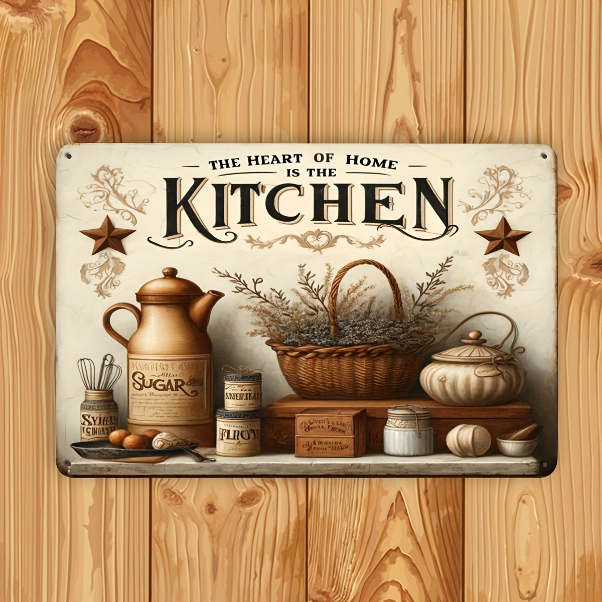 Home Cooking Quotes - （2D Tin painting）Vintage Kitchen Quote Metal