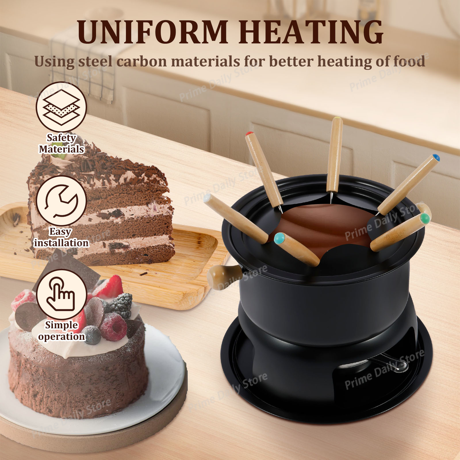 Fondue Pot Ceramic - Ceramic Chocolate Fondue Pot with Fork