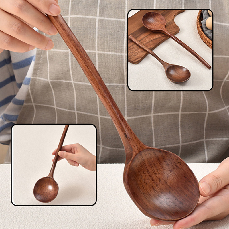 Home Cooking Meals - Long Handle Ramen Wooden Spoon Japanese