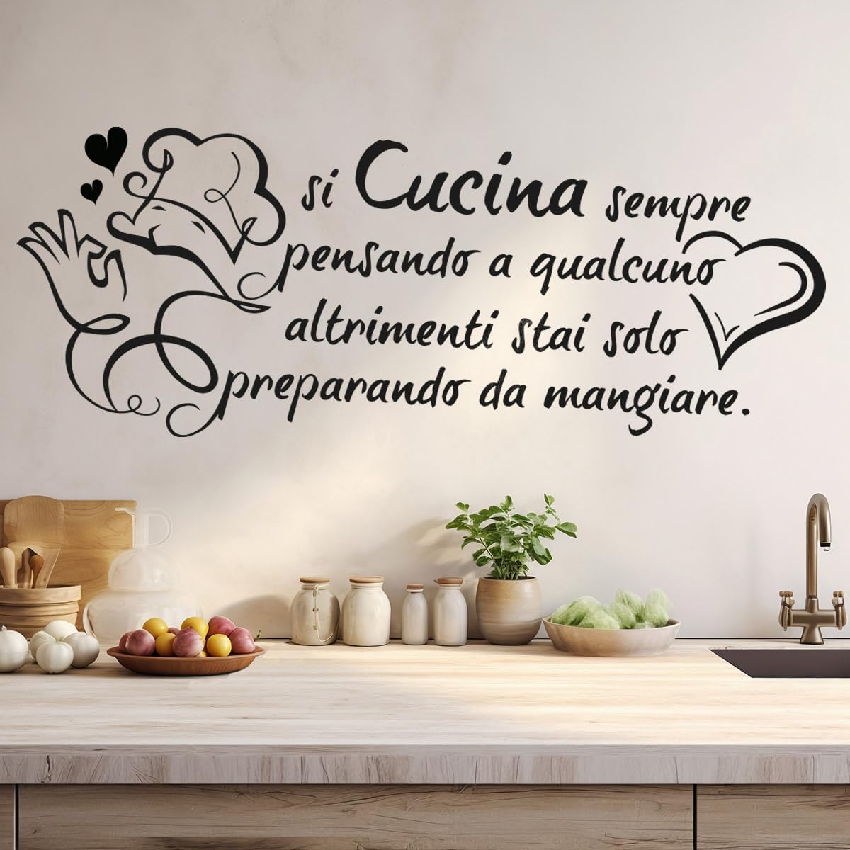 Home Cooking Quotes - French Italian Kitchen Cook Love Quote