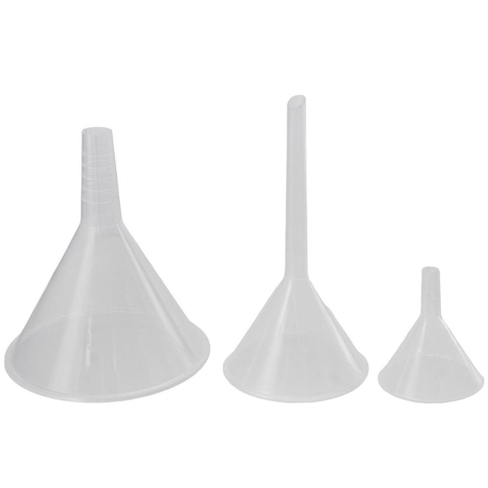 Home Cooking Oil - 1/3Pcs Portable Clear Plastic Funnel Set