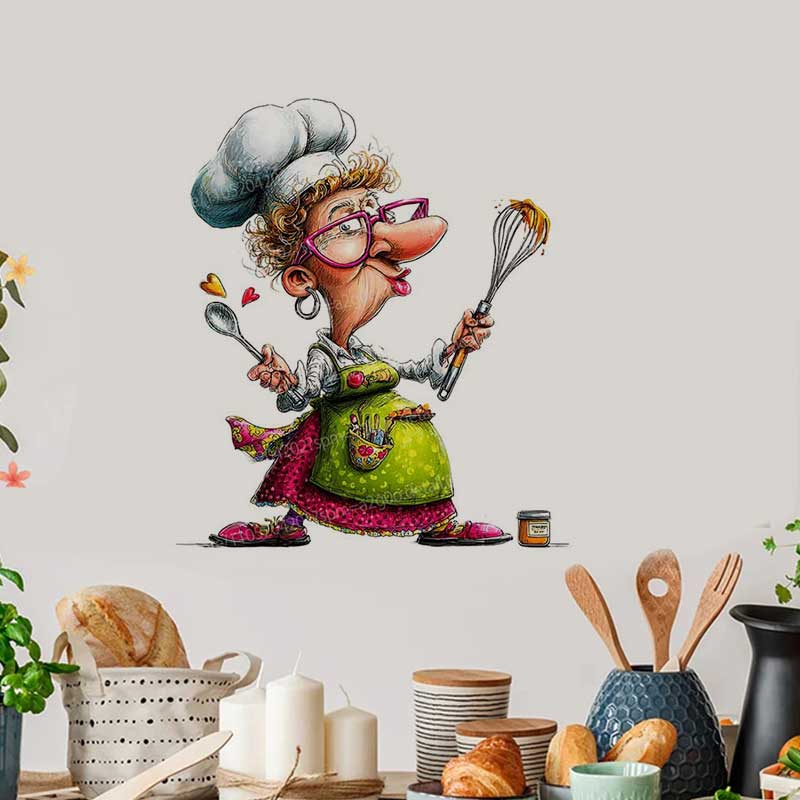 Home Cooking Meals - Funny Cooking Ladies Decal Stickers Home
