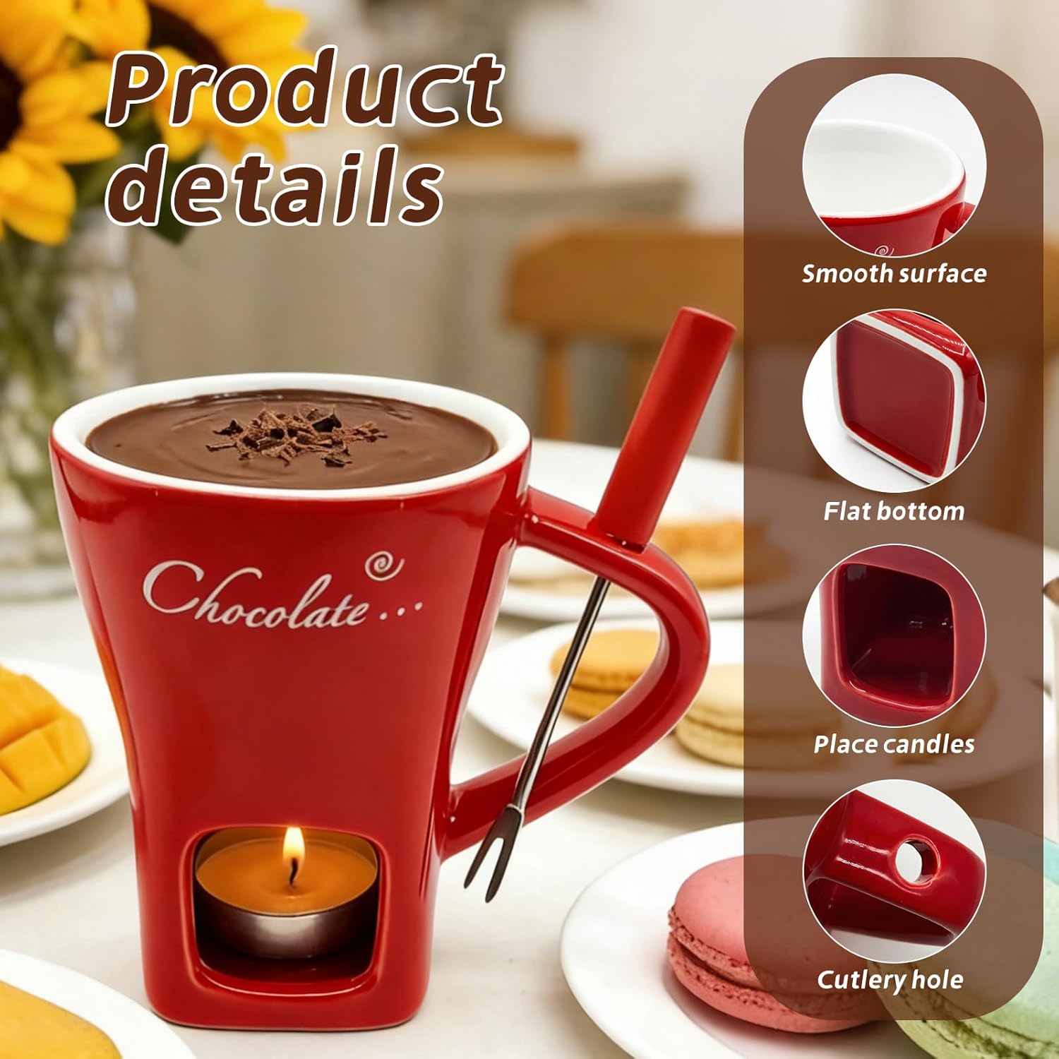 Ceramic Chocolate Melting Fond - огляд і ціна Fondue Pot Ceramic