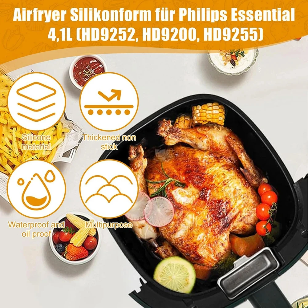 17cm Silicone Air Fryer Mold - - огляд і ціна Philips Air Fryer Hd9252