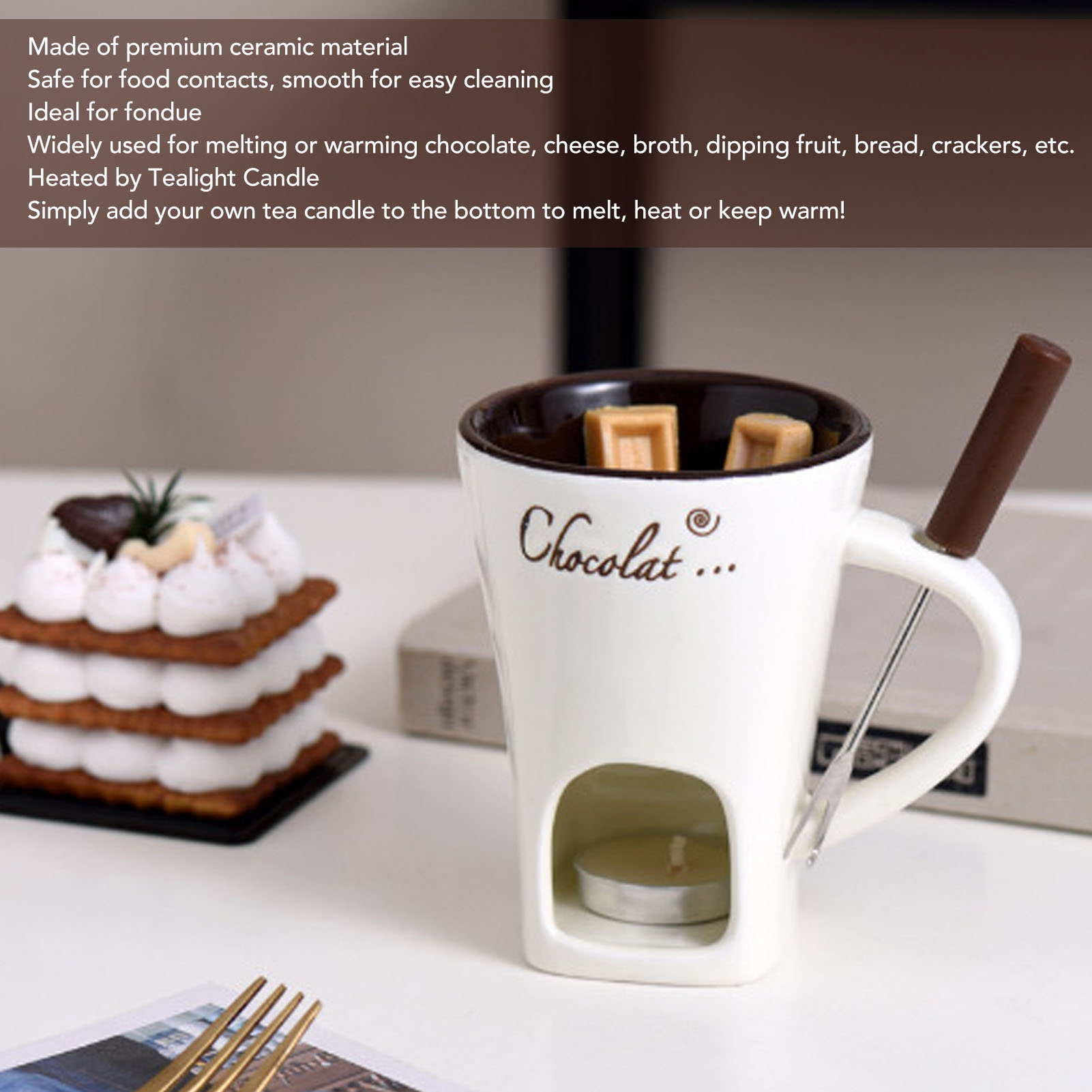 Chocolate Melting Fondue Mug C - огляд і ціна Fondue Pot Ceramic