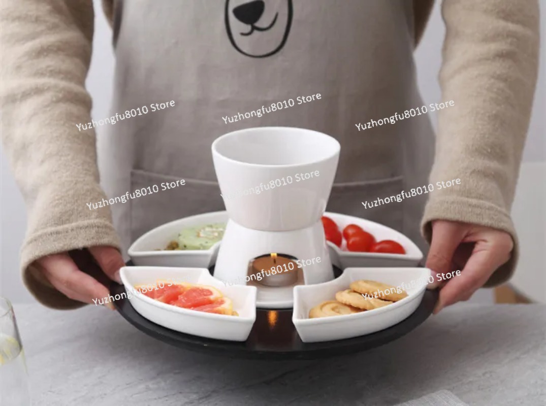 White Glazed Ceramic Chocolate - огляд і ціна Fondue Pot Ceramic