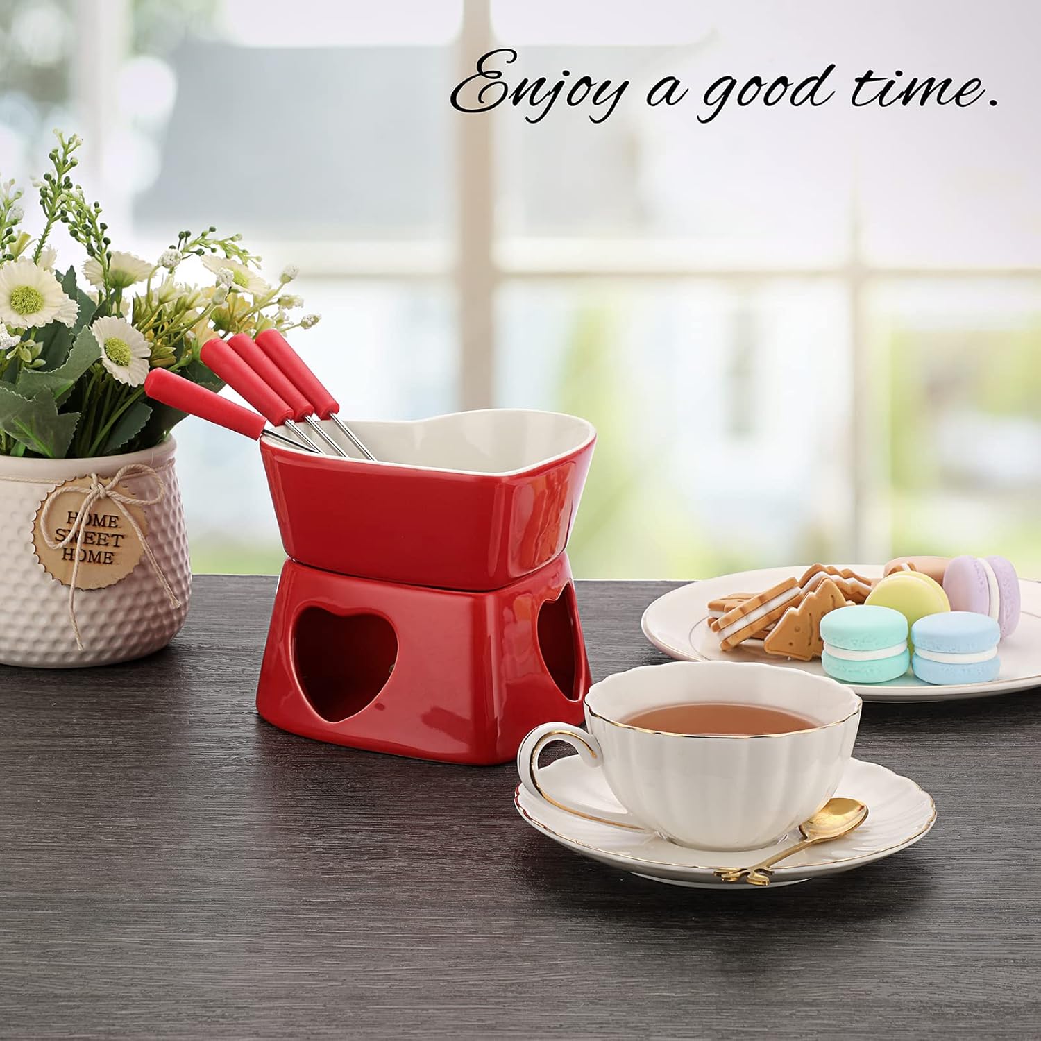 320ml Ceramic Heart-Shaped Fon - огляд і ціна Fondue Pot Ceramic
