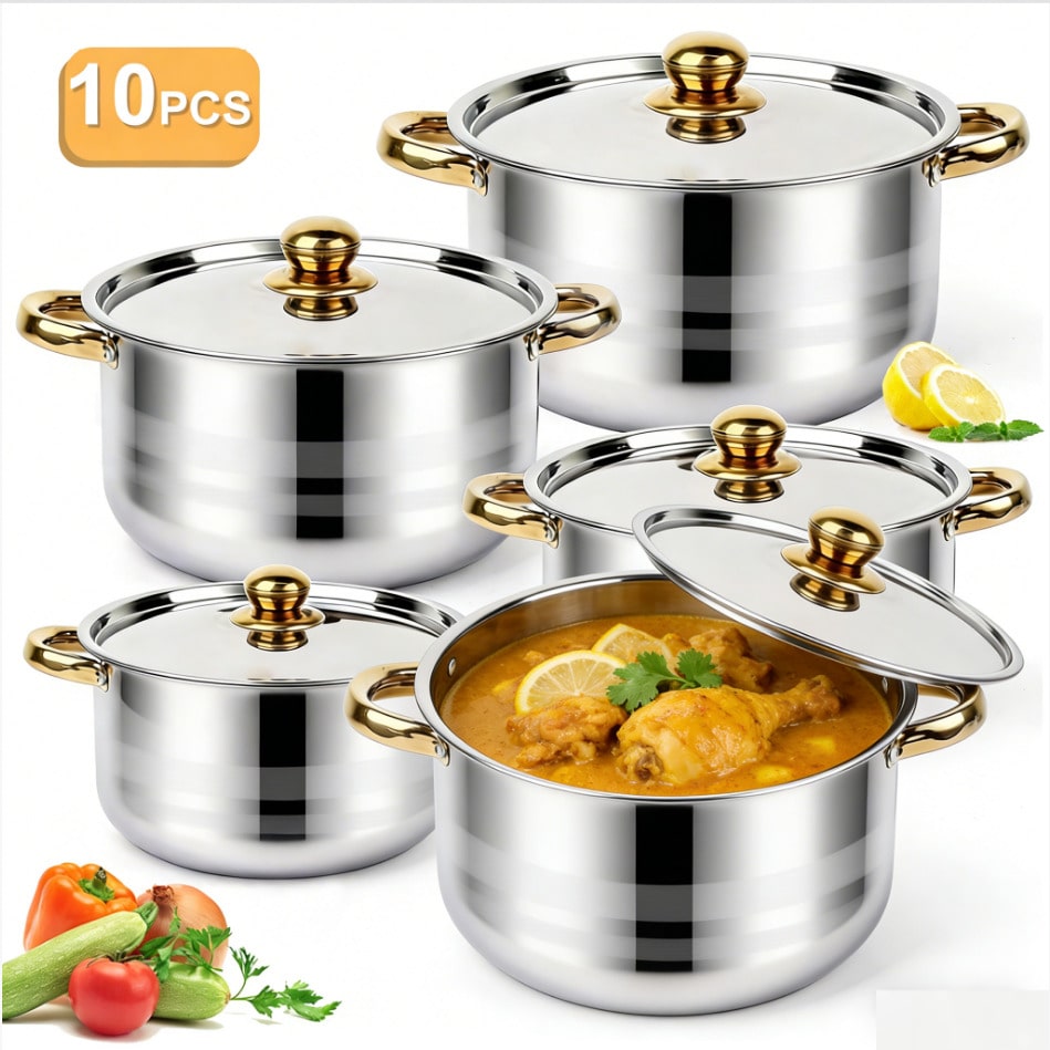 Stainless Steel Pot Set Modern - огляд і ціна Home Cooking Meals