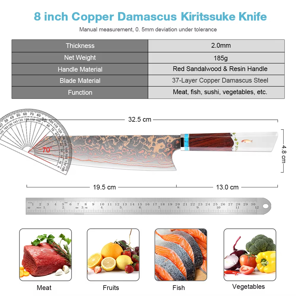 Kiritsuke Chef Knife,8 Inch, 3 - огляд і ціна Home Cooking Chef