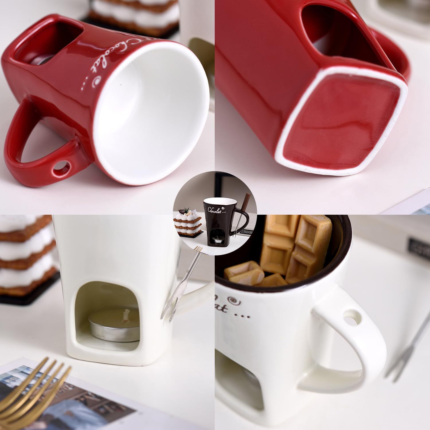 Ceramic Chocolate Fondue Mug C - огляд і ціна Fondue Pot Ceramic